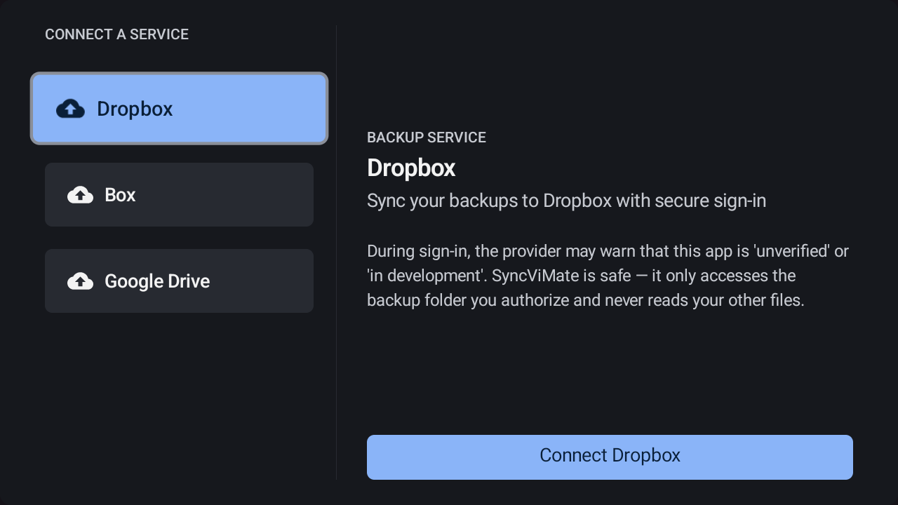 Connect Dropbox